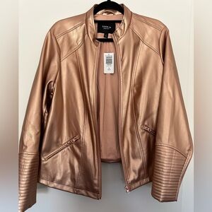 Torrid rose gold faux leather Moto jacket